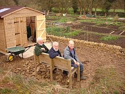 Open day organisers David Smith, Alan Fairborther and Michael Wren at the allotments.