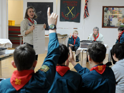 Morgause Lomas leading a scout activity