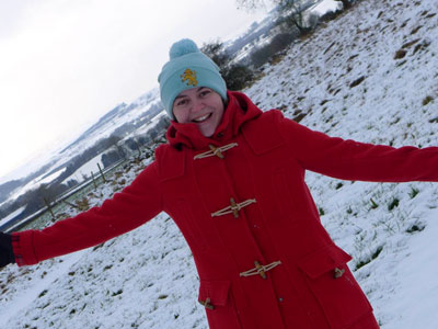 Morgause Lomas in the Peak District snow in 2020