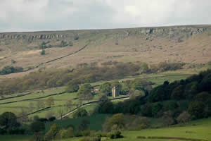 North Lees Hall in the landscape