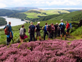 Walkers on a guided walk in the Peak District National Park