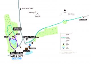 Map of Lyme Park Miles Without Stiles route