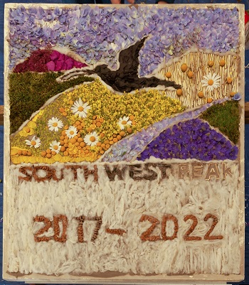 Well dressing of the South West Peak logo