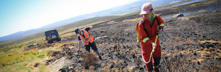 Tackling wildfires on the Peak District moors