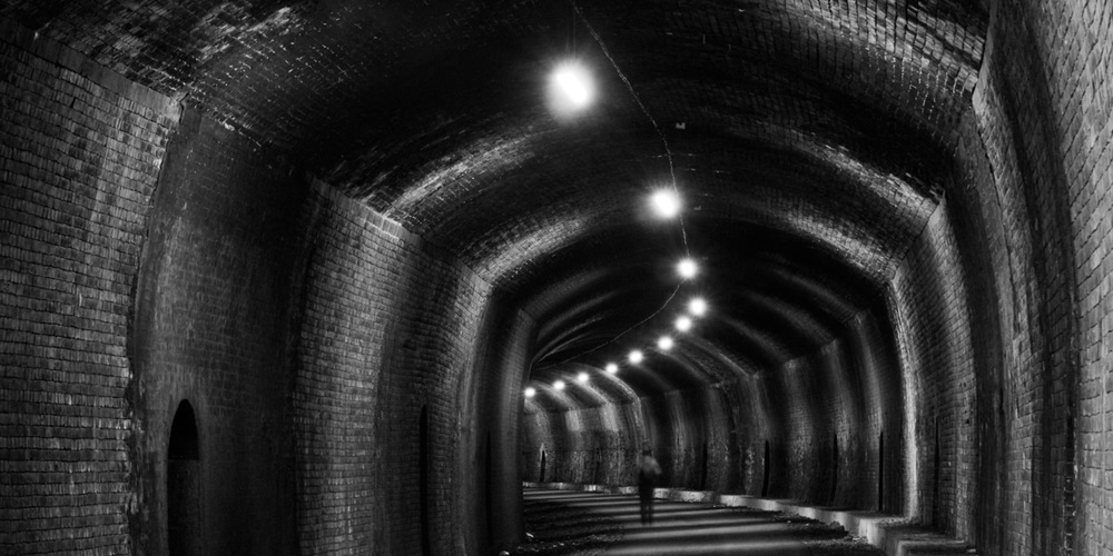 Walker in Monsal Tunnel 