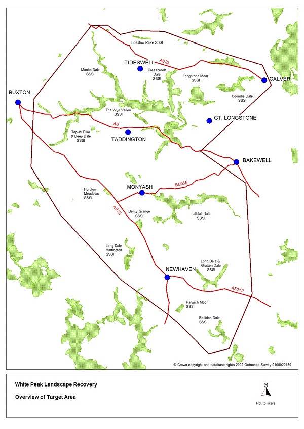 Map of White Peak Landscape Recovery area